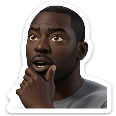 thoughtful dark-skinned male meme sticker