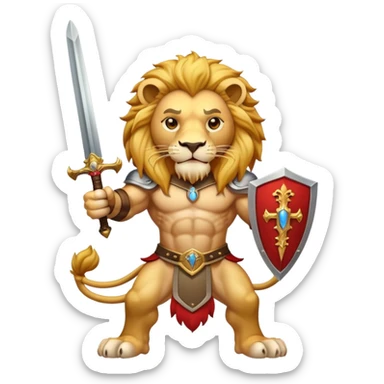 Lion with a sword sticker