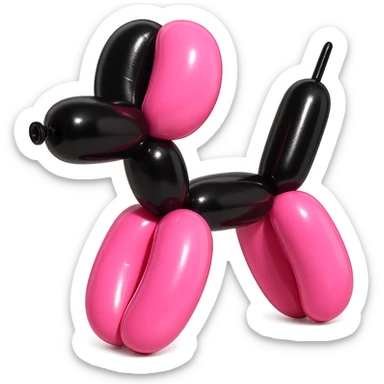 BLACKPINK-inspired object, black and pink colors, soft and inflated appearance, Balloon style sticker