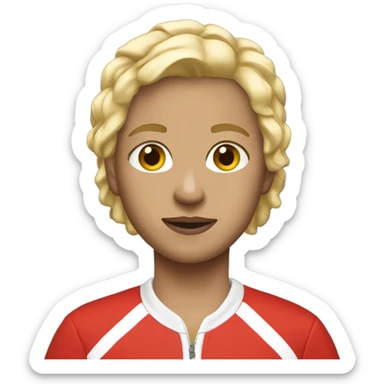Short blonde hair red tracksuit  sticker