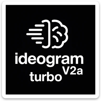 recreate this logo with text of "ideogram V2a turbo", MAKE IT FIT IN SQAURE  sticker