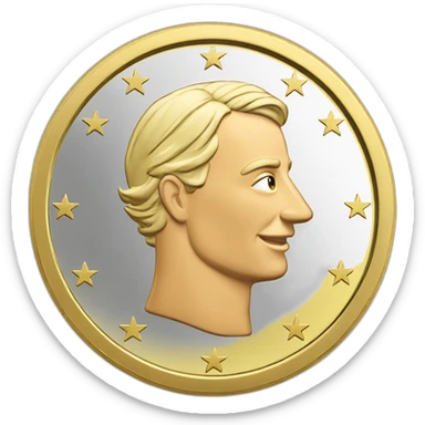 One euro coin sticker