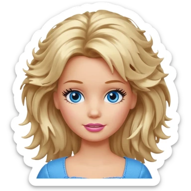Barbie with messy hair sticker