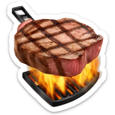 Steak on the grill sticker
