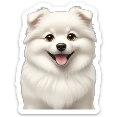 white Pomeranian puppy sticker