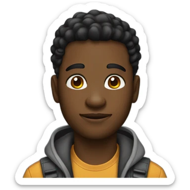 homem negro careca jovem sticker