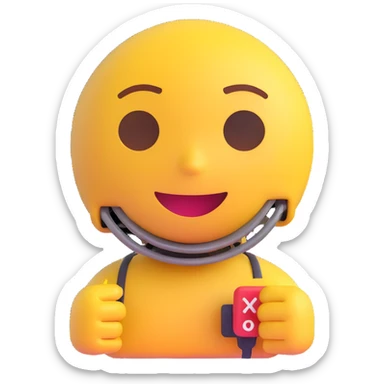 An AI emoji with a small software code detail sticker