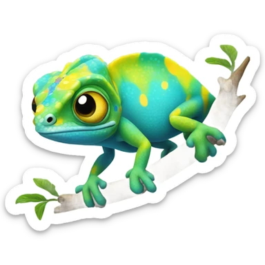 cute chameleon sticker