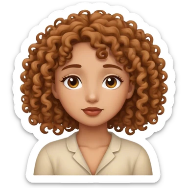 medium skin tone curly hair girl dreaming  sticker