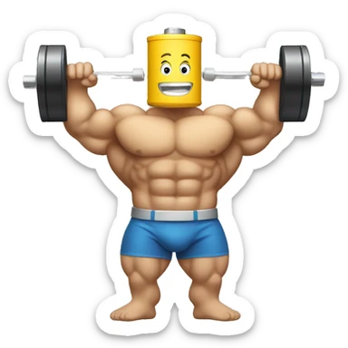 battery like a bodybuilder sticker