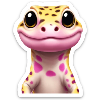 leopard gecko yellow and pink sticker