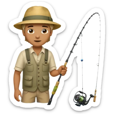 man casting a fishing rod sticker
