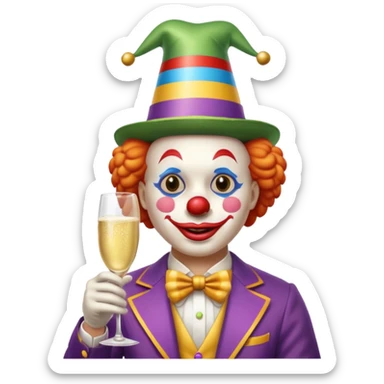 Clown on New Year’s Eve 2026 sticker