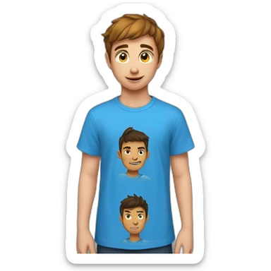 5 boys wearing blue t-shirts with "Fire flux" written on them sticker