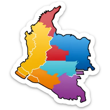 mapa colombia regiones sticker