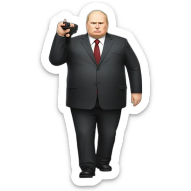 Vladimir Poutine morbidly obese Shooting nobody full body sticker