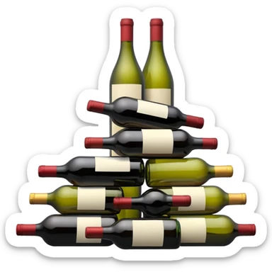 mountain of wine bottles sticker