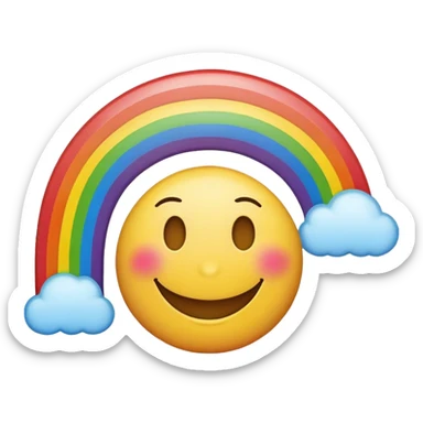 Smiley arc en ciel sticker