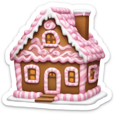 Pink gingerbread house sticker