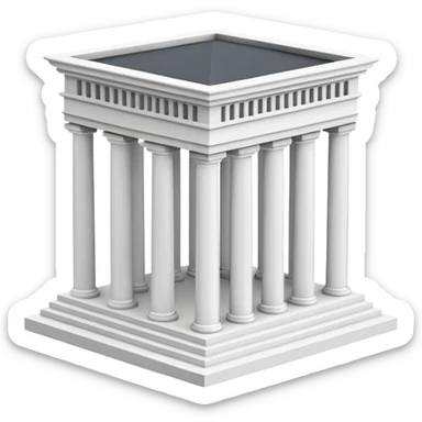 haz un emoji de un edificio griego en 3D sticker