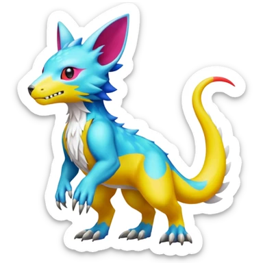 colorful Fakémon-Digimon-Fionbri-Trico-creature (full body) sticker