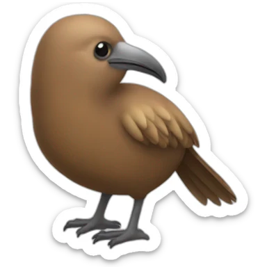 kiwi bird (brown, bird without wings) sticker