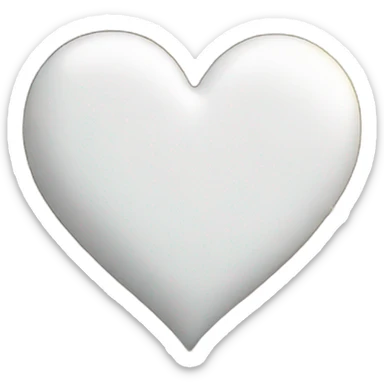 White heart and sparkles sticker