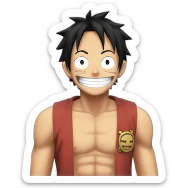 luffy with scar under left eye one piece smiling sticker