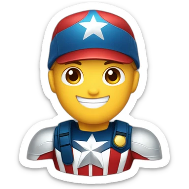 happy captain america with red christmas hat sticker
