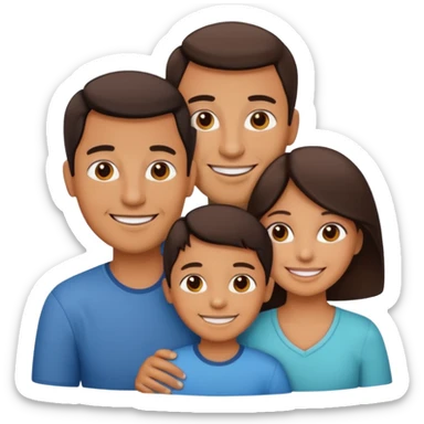 happy famly: mother, father and child sticker