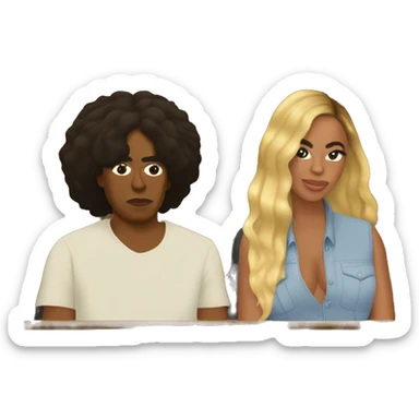 Beyoncé watching Solange play with Jay Z without doing anything about it. sticker