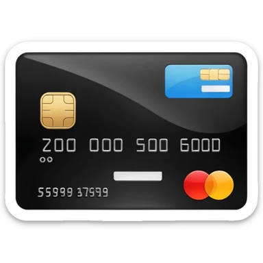 black credit card, no text, no numbers sticker