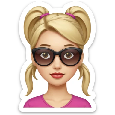 Woman with ponytail, sunglasses sticker