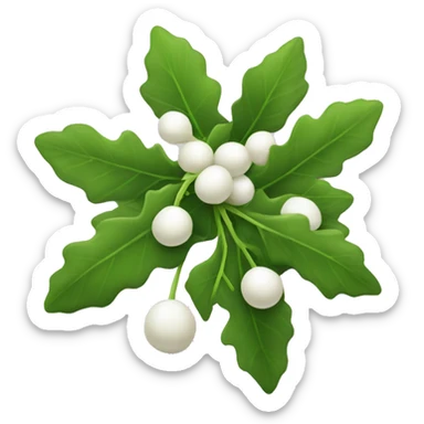 mistletoe, green leaves and white berries sticker