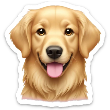 light golden retriever with pink collar  sticker