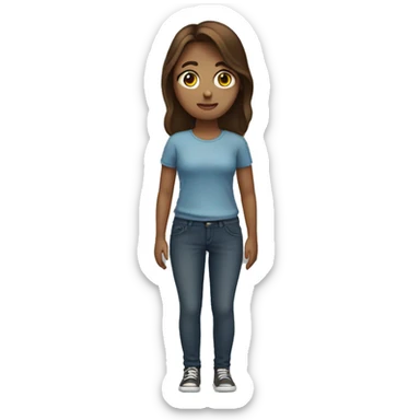 girl with brown hair with hands on hips  sticker