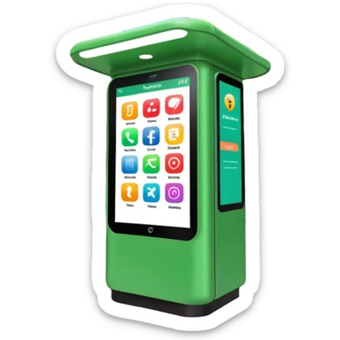 Digital Kiosk + green interface + public info, Street Advertisements. sticker
