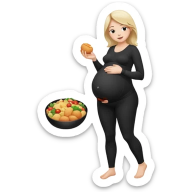 femme belly stuffing enceinte legging noir sticker