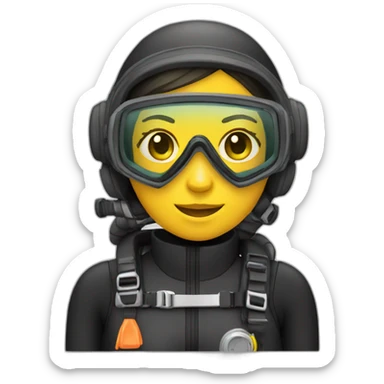 scuba diver female sticker