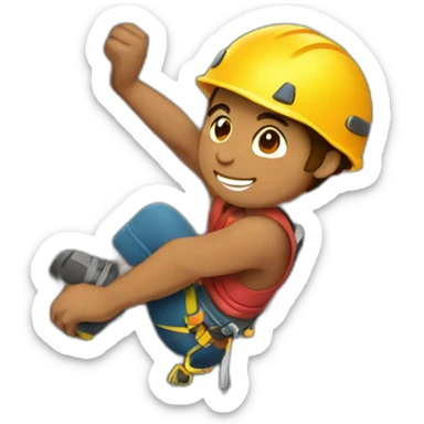 Rock Climber holding on cliff sticker