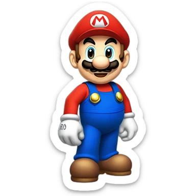 Super Mario as manga sticker
