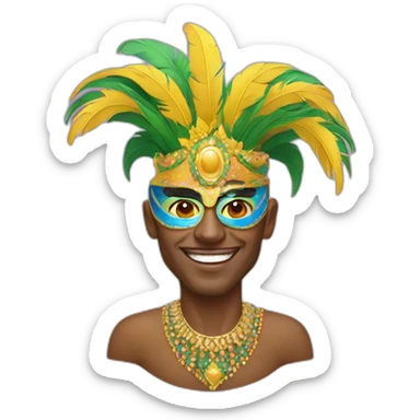 brasilian carnaval yang man sticker