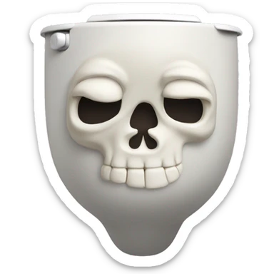 Skibidi toilet with skull head sticker