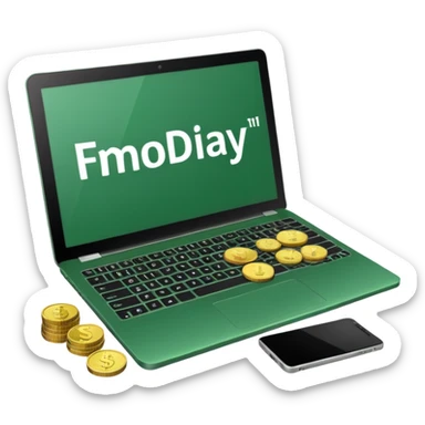 green laptop with black friday deals with coins and money tab open on it with Black Friday wrote sticker