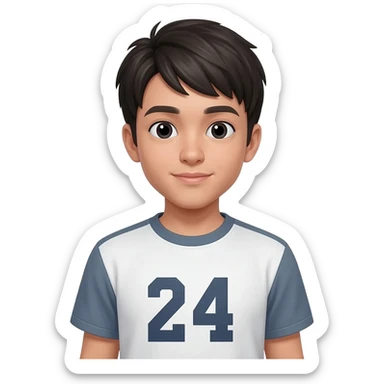 The student wearing the No.24 T-shirt sticker