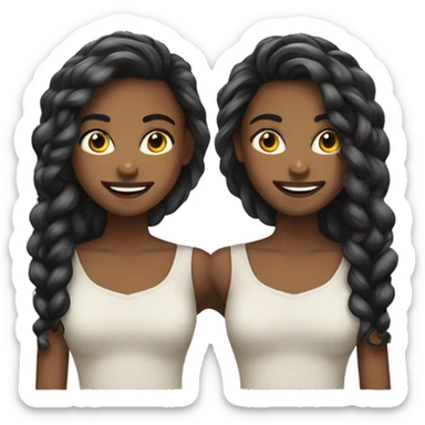 Menina com Cabelos pretos e Longos ACENANDO sticker