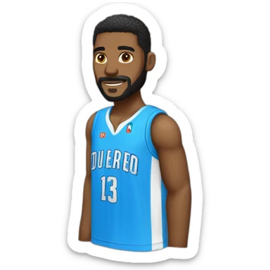 Un maillot de basket bleu avec écrit 14 dessus dans le style de IOS sticker
