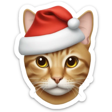 Cat with Santa hat sticker