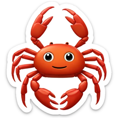 Red crab with legos sticker