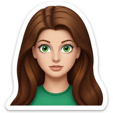 Hannah Stocking green eyes, brown long hair sticker